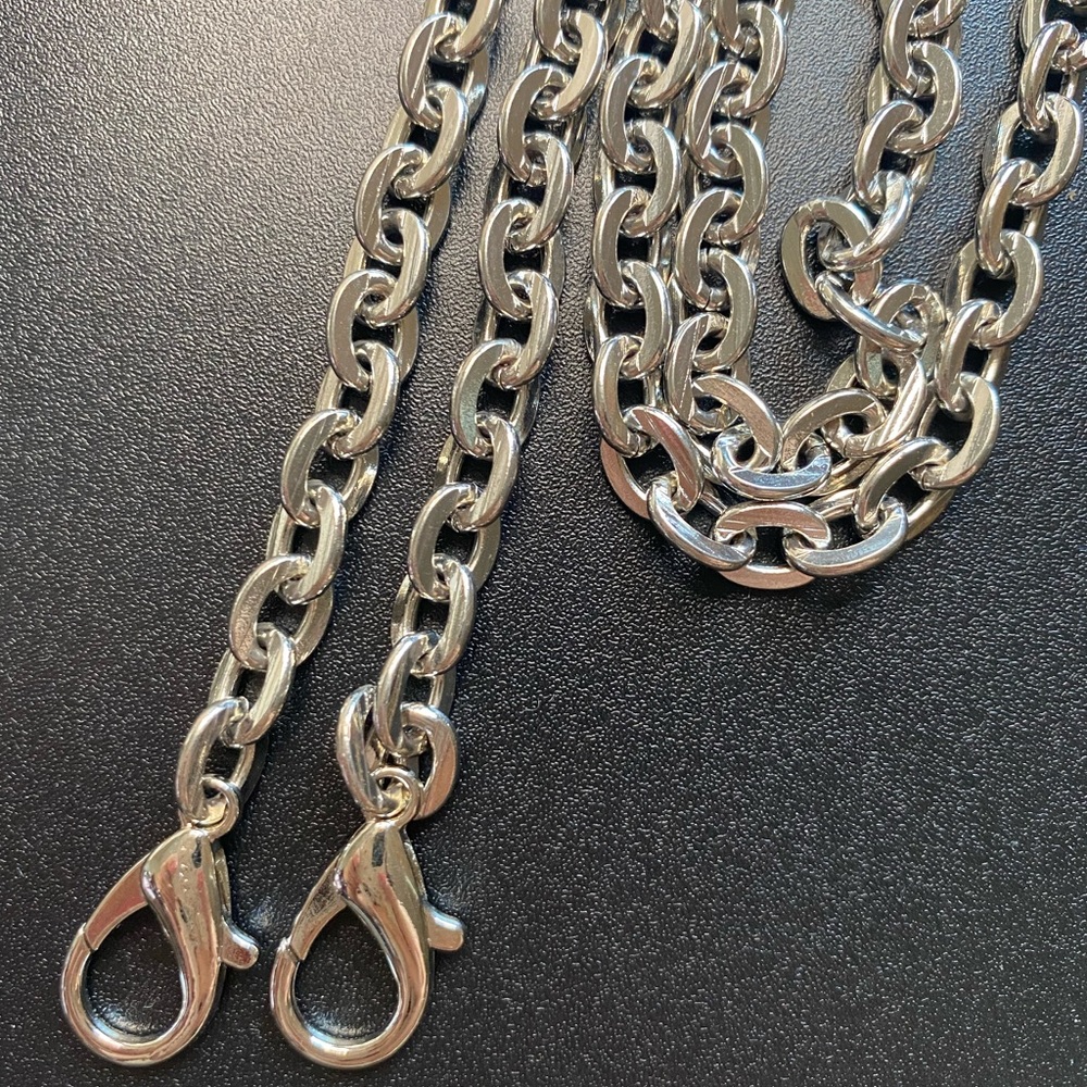 crossbody metal Chain Replacement strap silver 46”